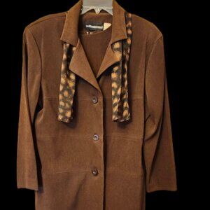 Sag Harbor Coat Dress with Accent Scarf Size 14